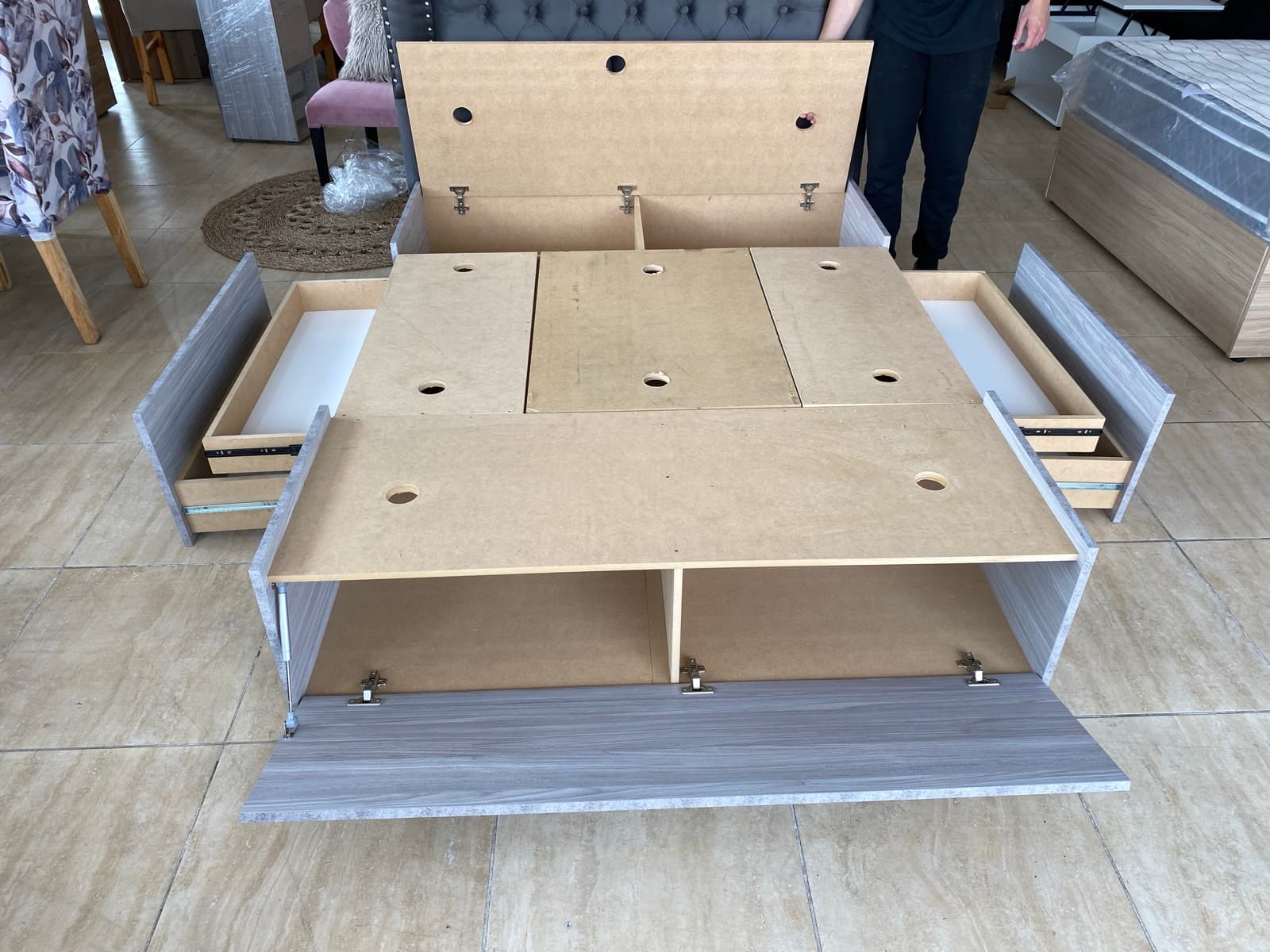 Base Box Luxury compartimentos abiertos vista superior