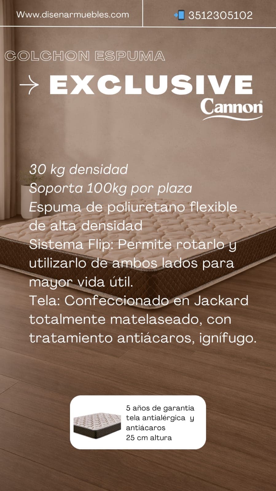 Colchón Canon Exclusive ficha técnica