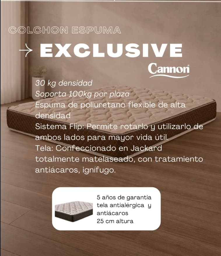 Colchón Canon Exclusive especificaciones