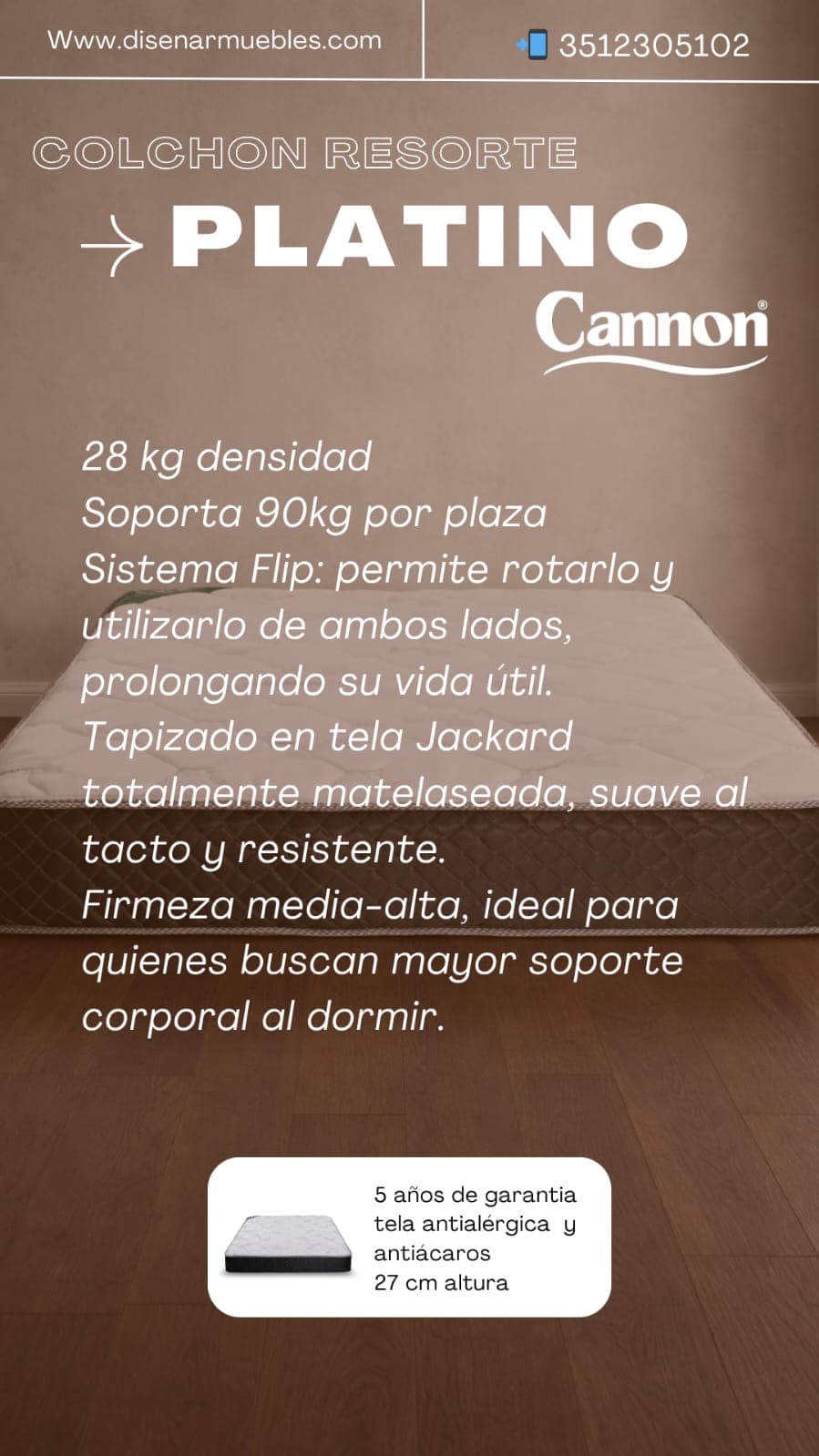 Colchón Canon Platino especificaciones