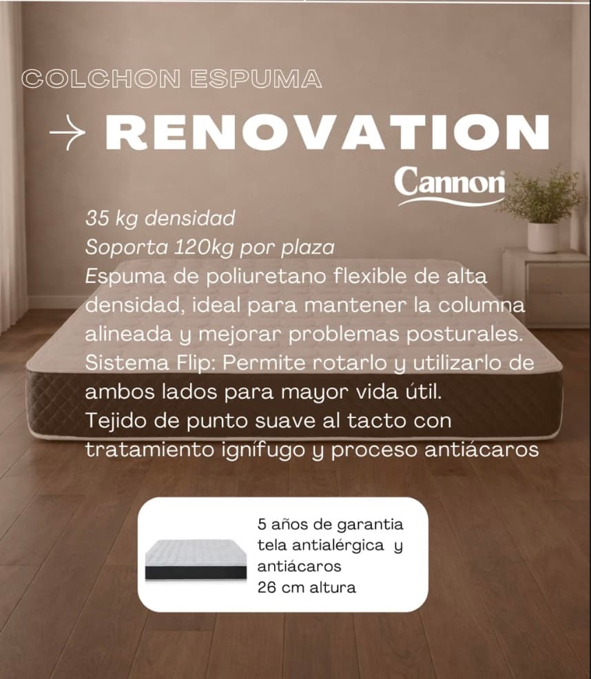 Colchón Canon Renovation especificaciones