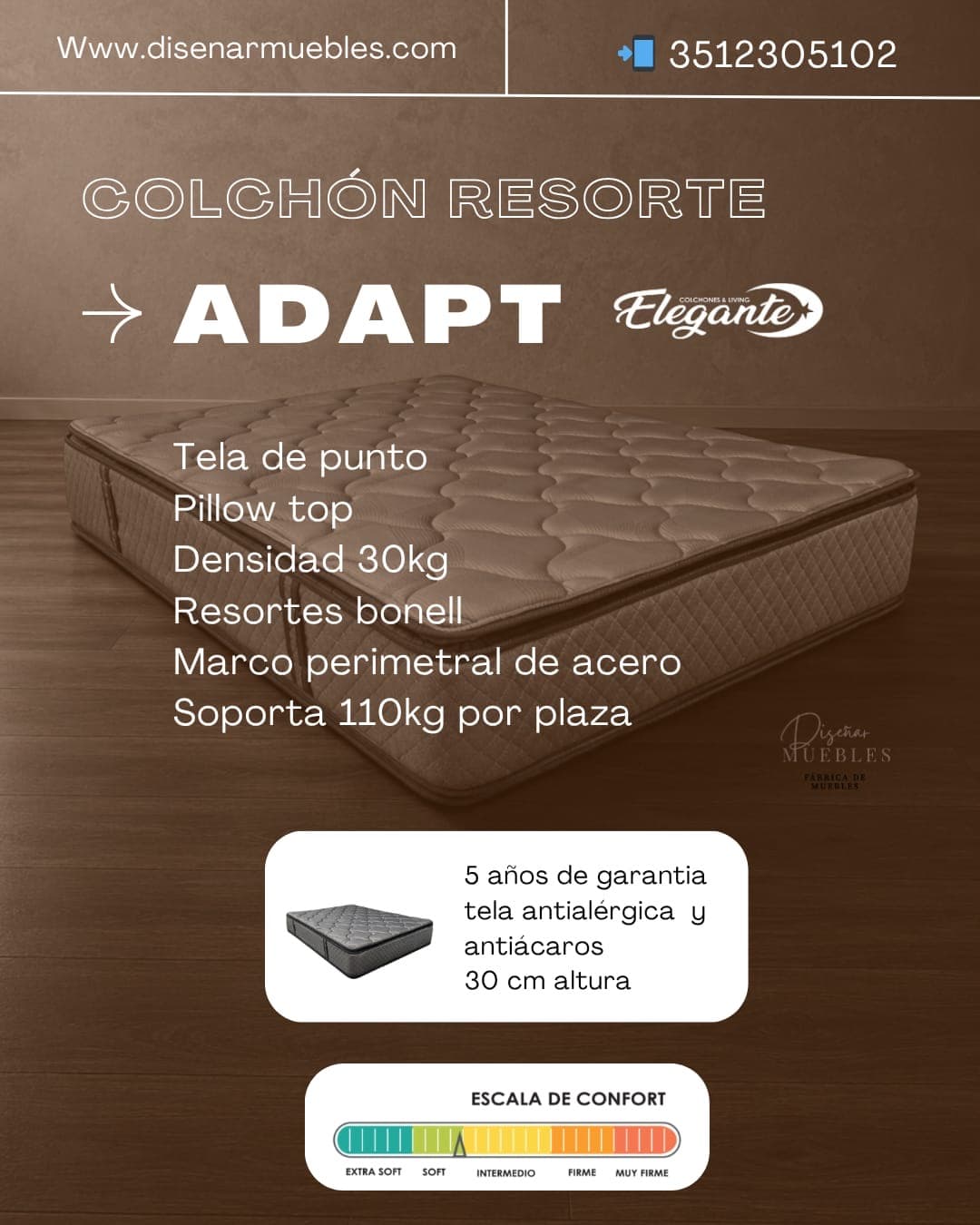 Colchón Elegante Adapt especificaciones