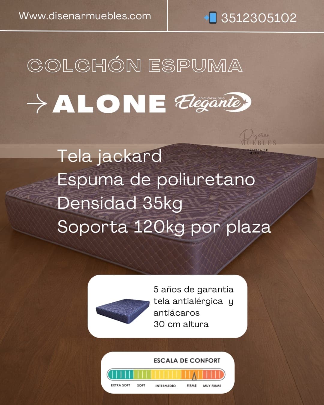 Colchón Elegante Alone especificaciones