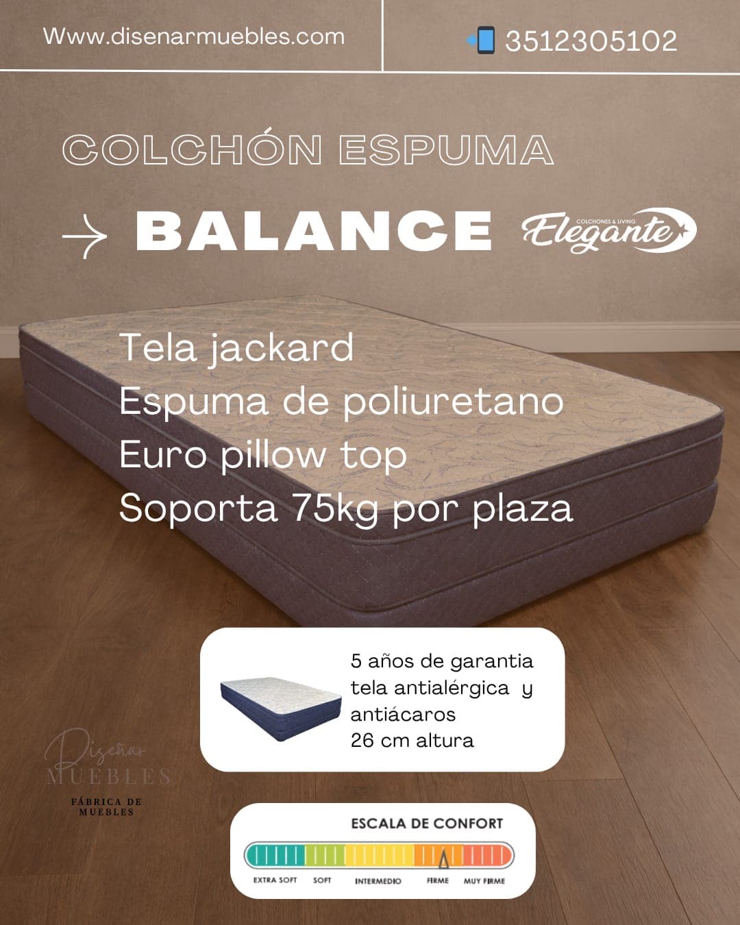 Colchón Elegante Balance especificaciones
