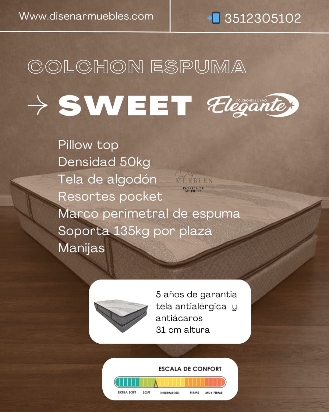 Colchón Elegante Body especificaciones