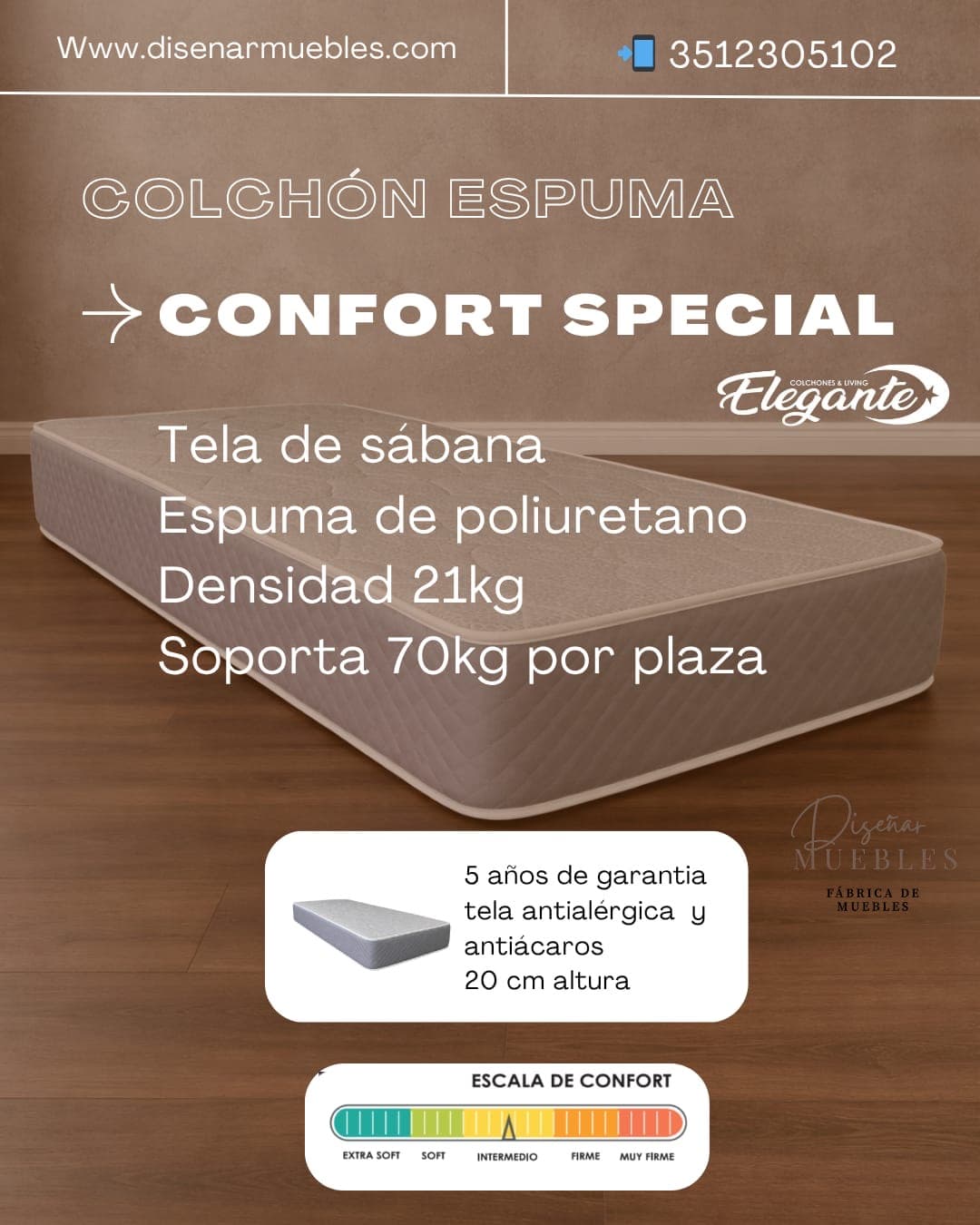 Colchón Elegante Confort Special especificaciones