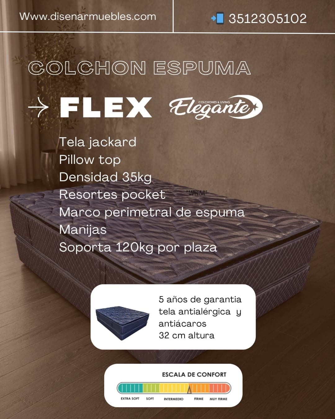 Colchón Elegante Flex especificaciones