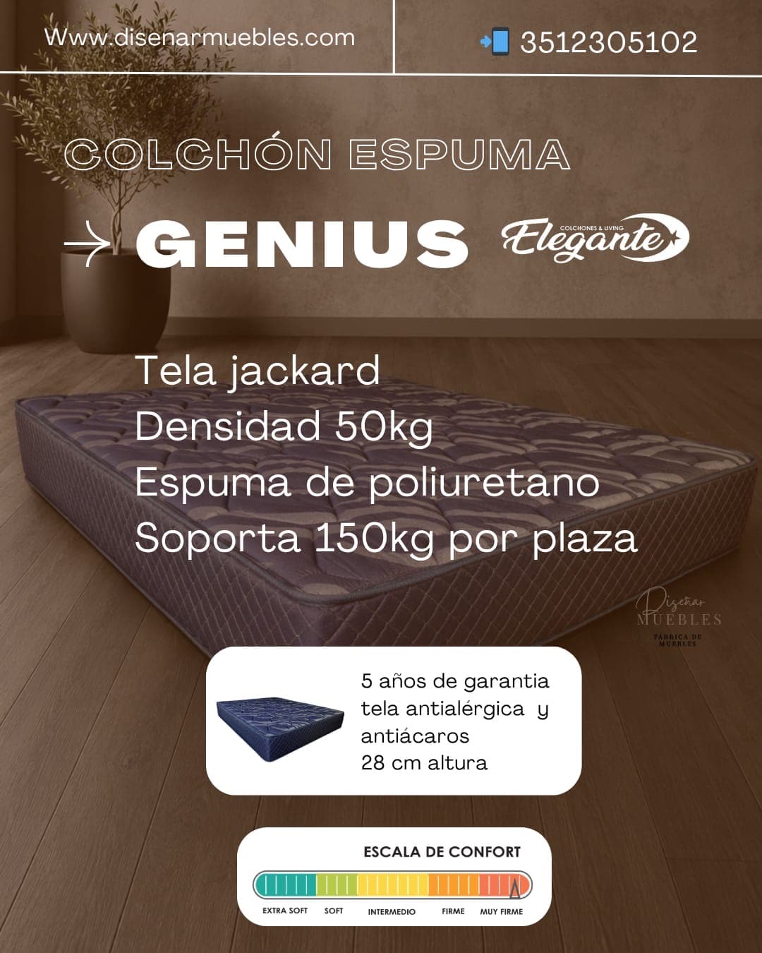 Colchón Elegante Genius especificaciones