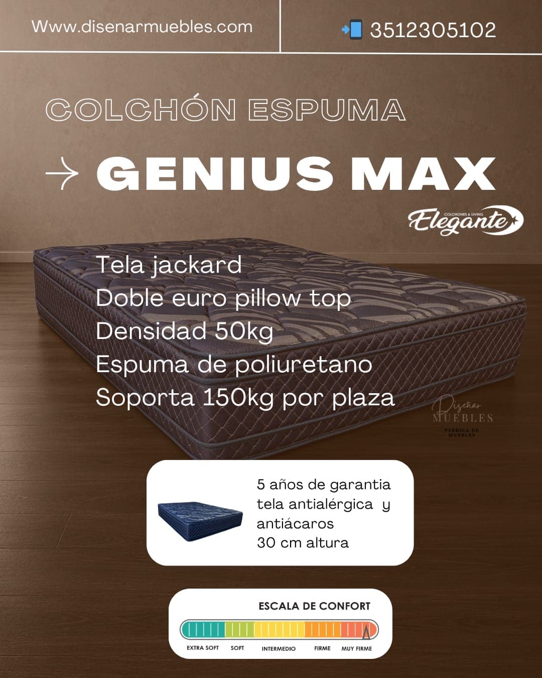 Colchón Elegante Genius Max especificaciones
