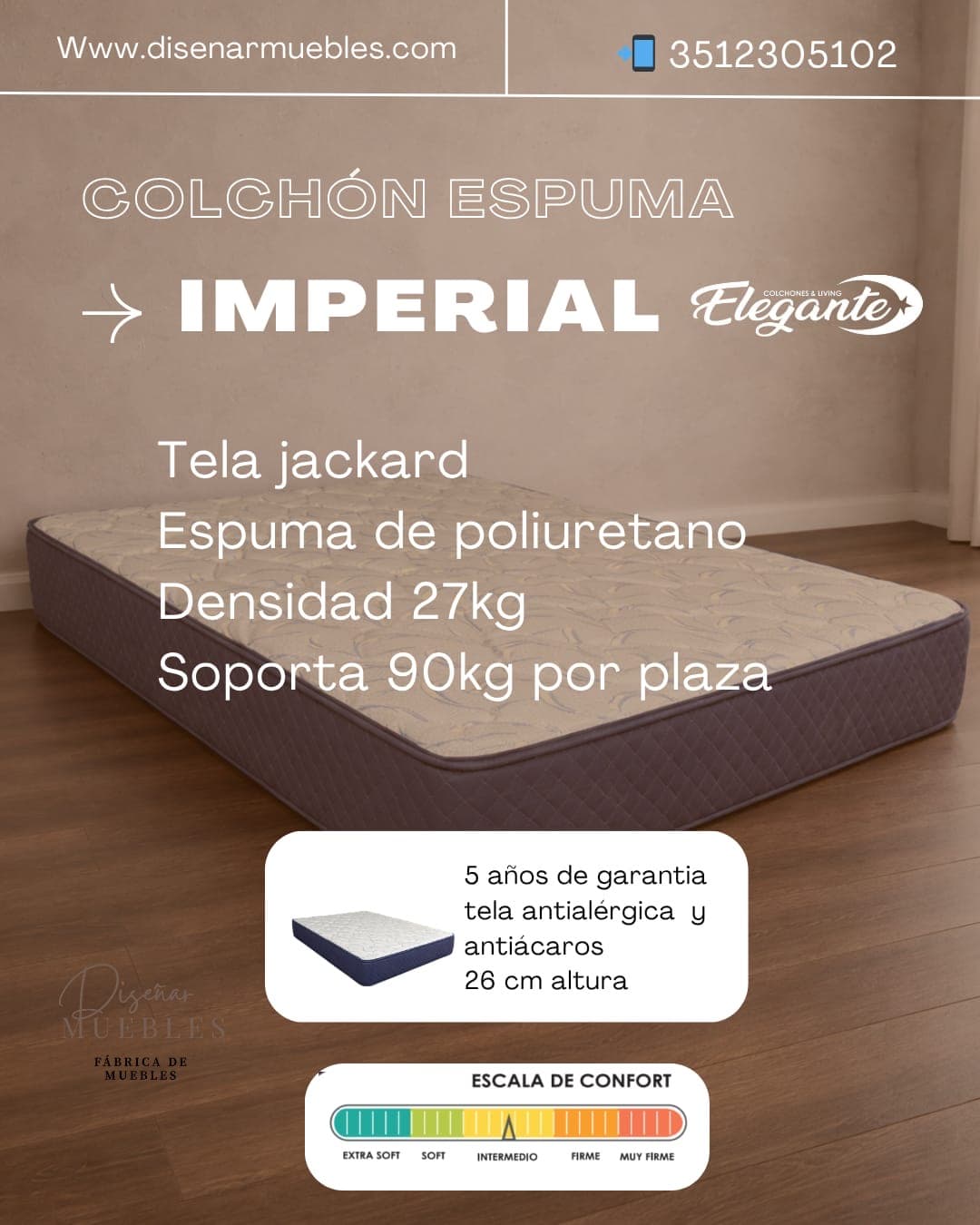 Colchón Elegante Imperial especificaciones