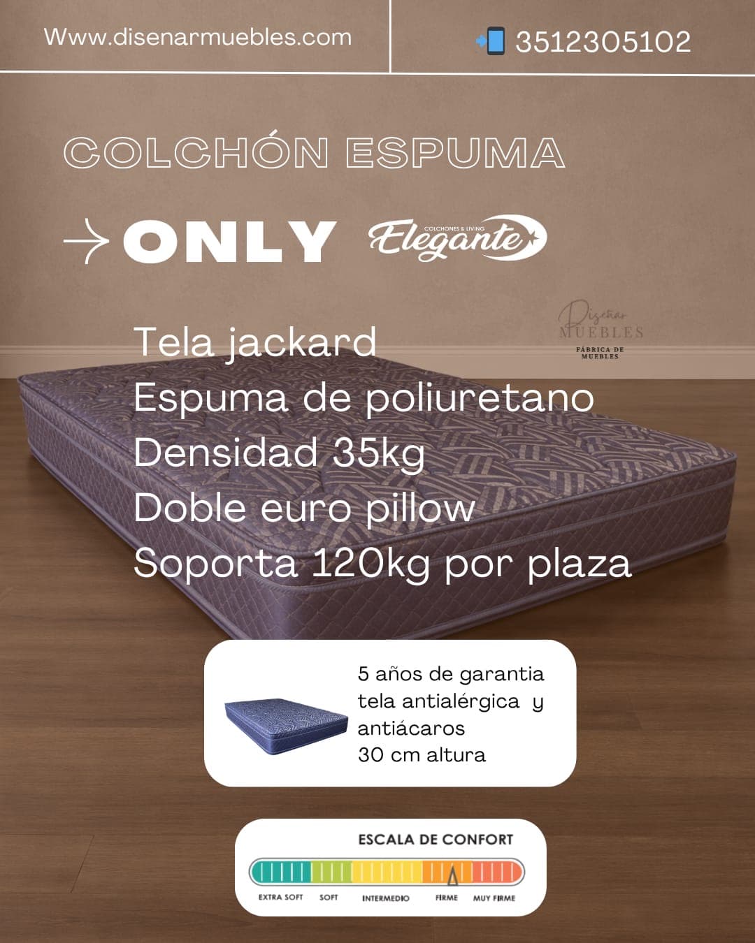 Colchón Elegante Only especificaciones