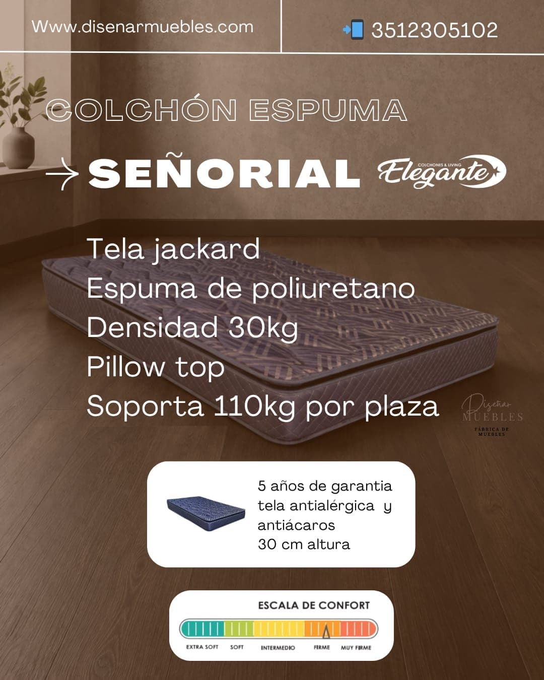 Colchón Elegante Señorial especificaciones