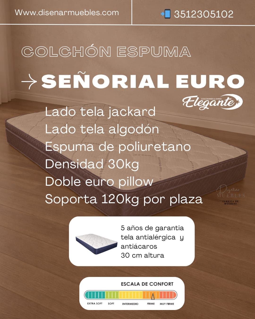 Colchón Elegante Señorial Euro especificaciones